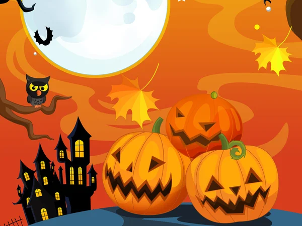 Cartoon halloween scene — Stock Photo, Image