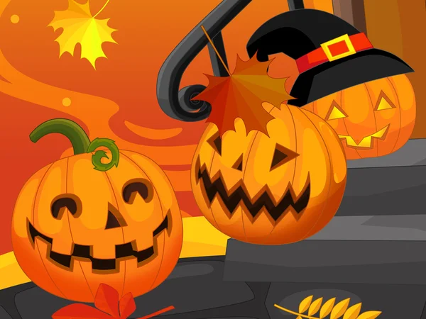 Cartoon halloween scene — Stock Photo, Image