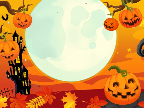 Scena halloween kreskówek — Zdjęcie stockowe