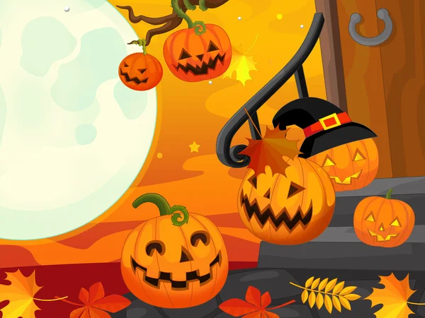 Cartoon halloween scene — Stock Photo, Image
