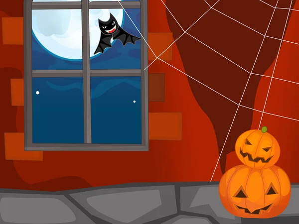 Cartoon halloween scen — Stockfoto