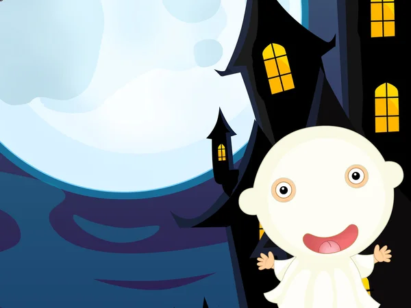 Cartoon halloween ghost — Stockfoto