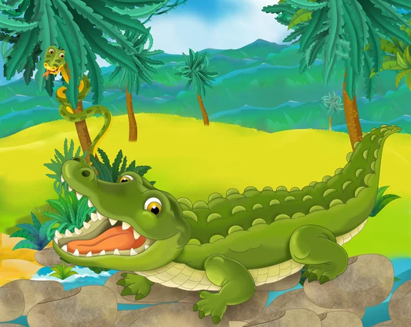 Kreskówka krokodyl — Zdjęcie stockowe