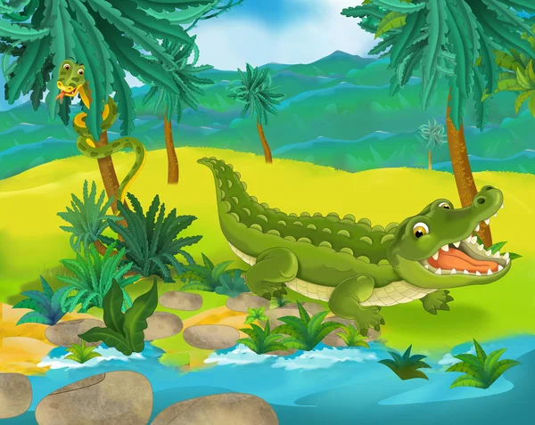 Kreslený krokodýl — Stock fotografie