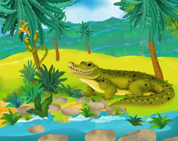 Cartoon alligator — Stockfoto