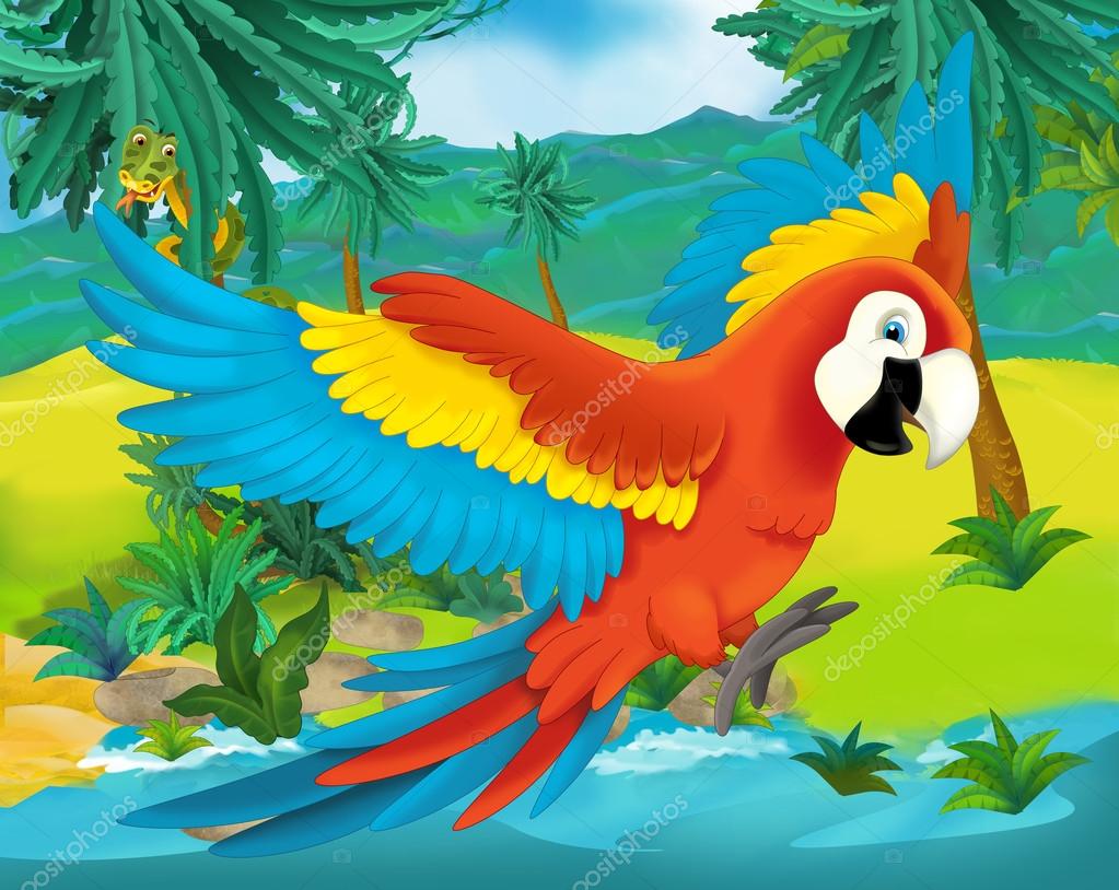 jungle parrot clipart