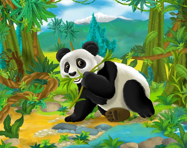 Мультяшный панда — стоковое фото