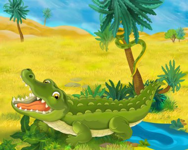 Çizgi film vahşi timsah