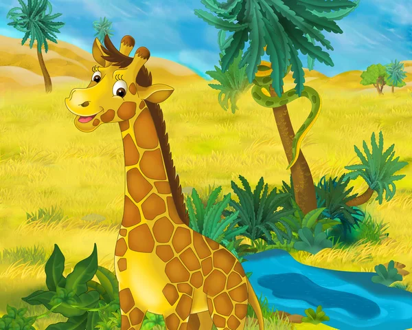 Kreslený divoké žirafa — Stock fotografie