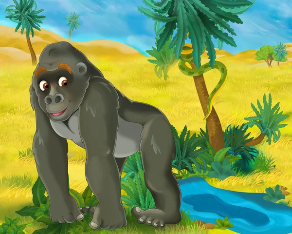 Kreskówka dziki goryl — Zdjęcie stockowe
