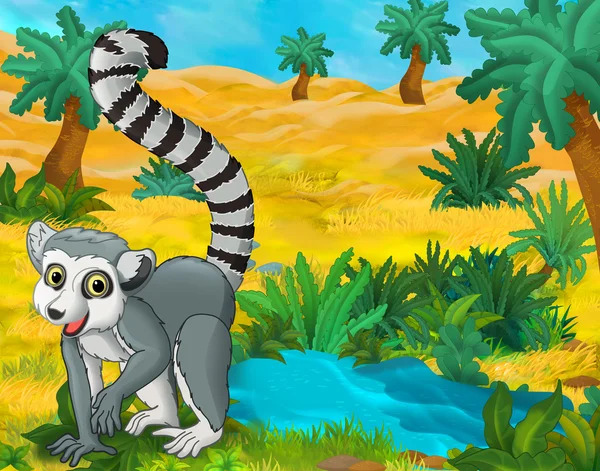 Cartoon lemur djur — Stockfoto