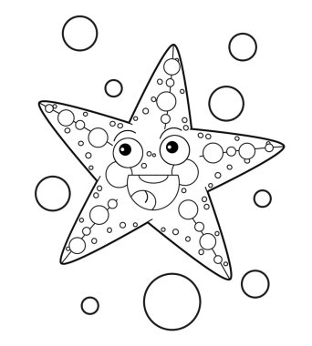 Karikatür hayvan - deniz yıldızı