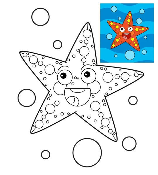 Starfish - illustration for the children — Stock Photo, Image