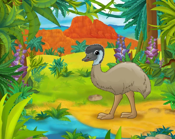 Emu karykatura kreskówka — Zdjęcie stockowe