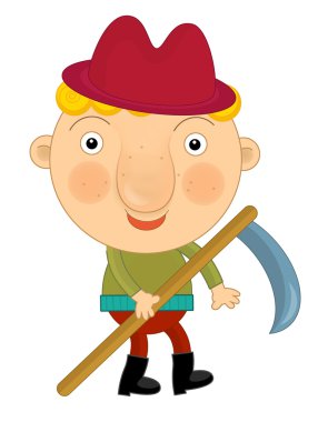 Çizgi film çiftçi adam