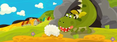 Çizgi film dragon - illüstrasyon