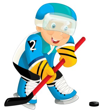 karikatür hokey oyuncusu
