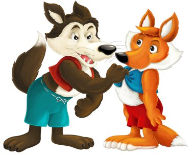 Çizgi film kurt ve tilki
