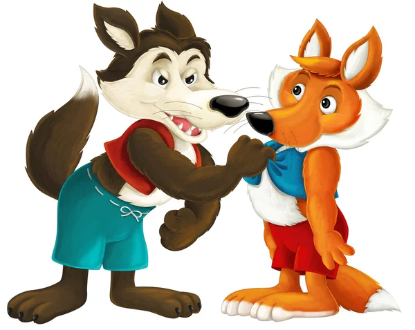 Çizgi film kurt ve tilki
