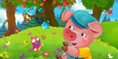 Çizgi film sahne - domuz