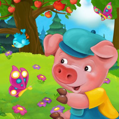 Çizgi film sahne - domuz