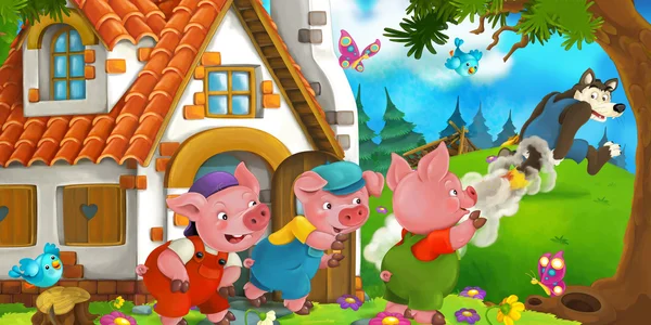 Çizgi film sahne - domuzlar