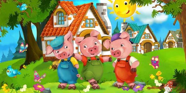 Çizgi film sahne - domuzlar