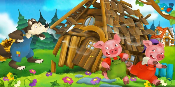 Escena de dibujos animados - cerdos —  Fotos de Stock