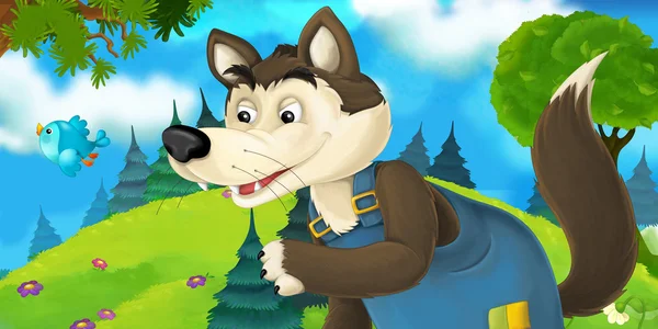 Cartoon fairy tale   wolf — Stock Photo, Image