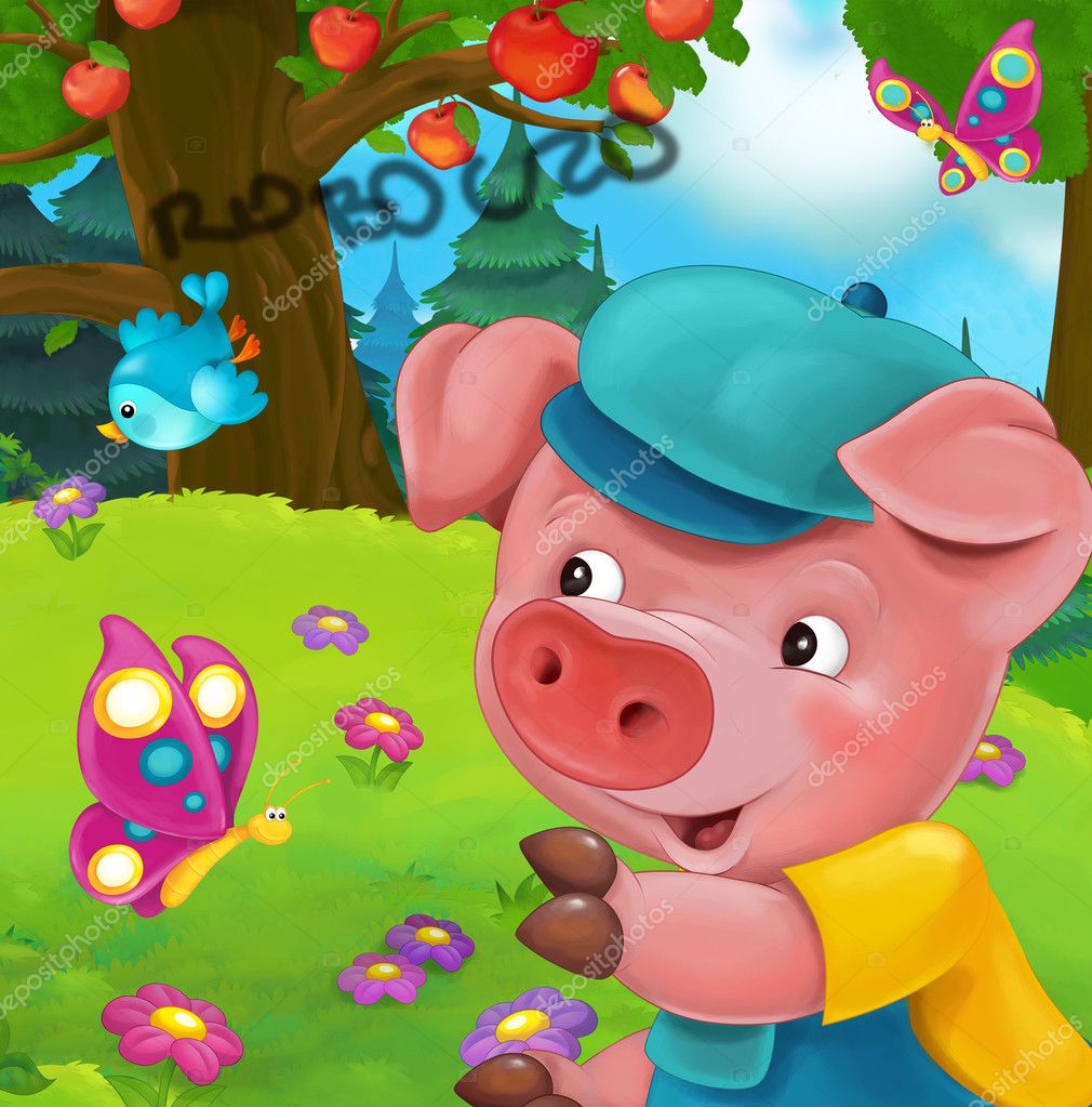 Cartoon scene - pig Stock Photo by ©agaes8080 80987744 Cartoon scene - pig Stock Photo by ©agaes8080 80987744