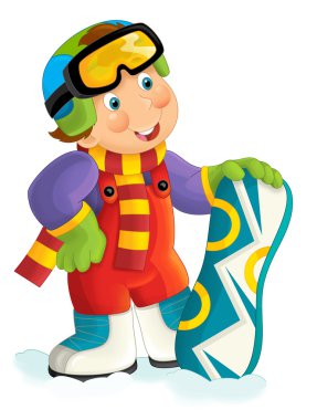 Çizgi film snowboard çocuk
