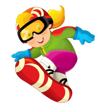 Çizgi film snowboard - kız