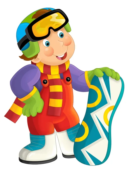 Cartoon snowboarder boy — Stock Photo, Image