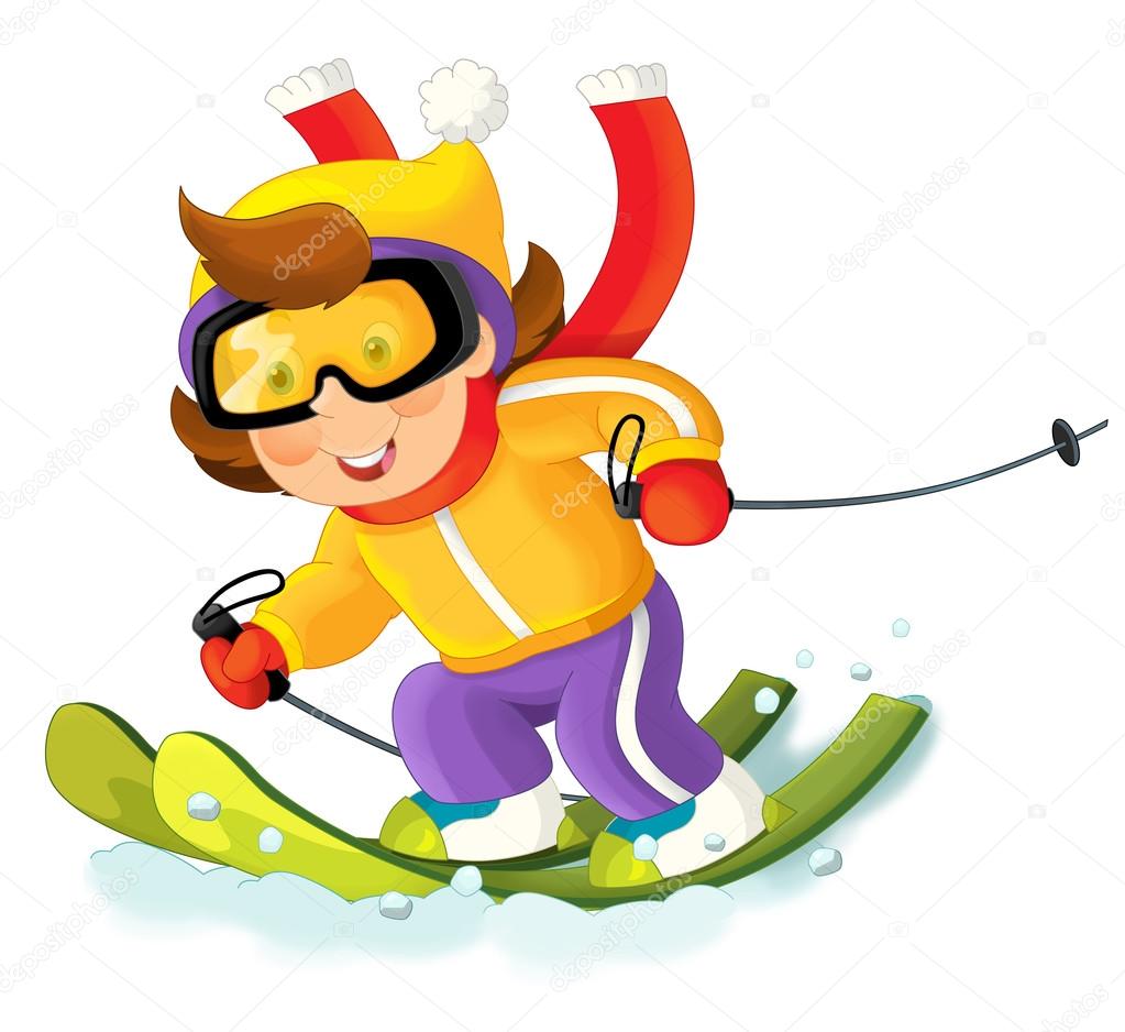 Dívka na lyžování baví Stock Ilustrace od ©agaes8080#84859190