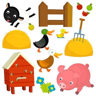 Çizgi film çiftlik seti