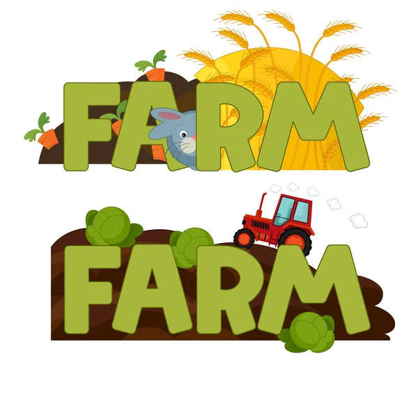 Cartoon farm set — Stock Photo, Image