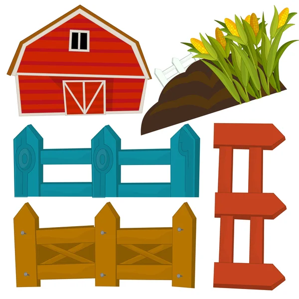 Cartoon Farm Set — Stockfoto