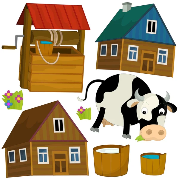 Cartoon Farm Set — Stockfoto