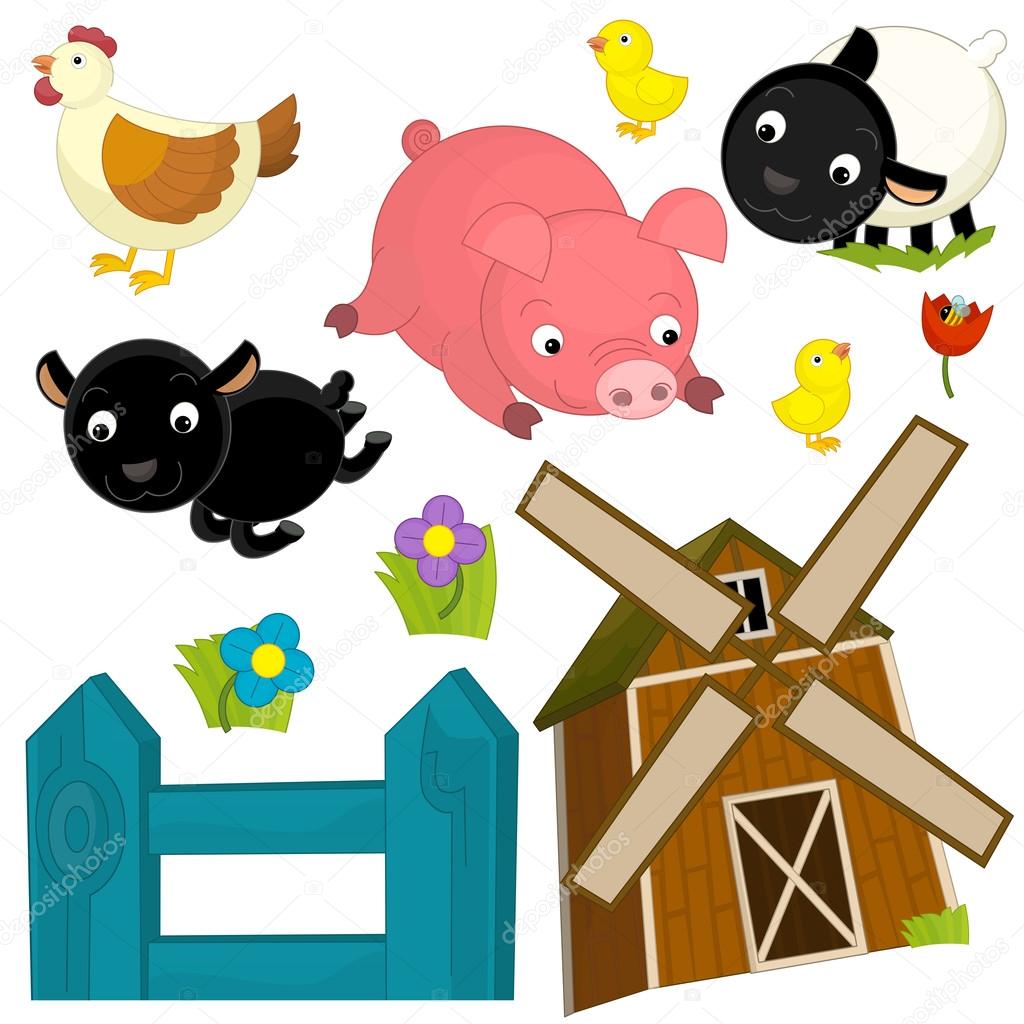 Cartoon farm set