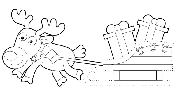 Christmas exercise - coloring page — Stock Photo, Image