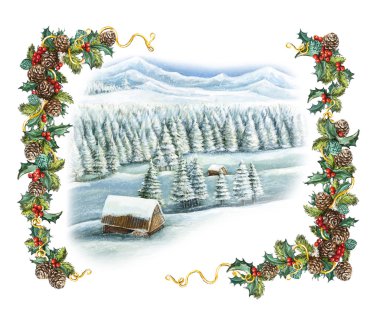 Noel kış mutlu sahne