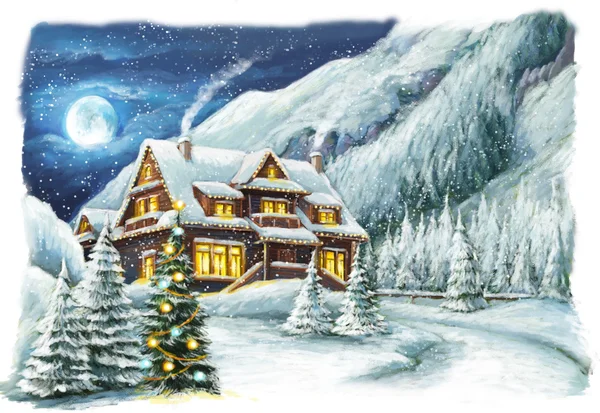 Christmas winter happy scene — Stock Photo, Image