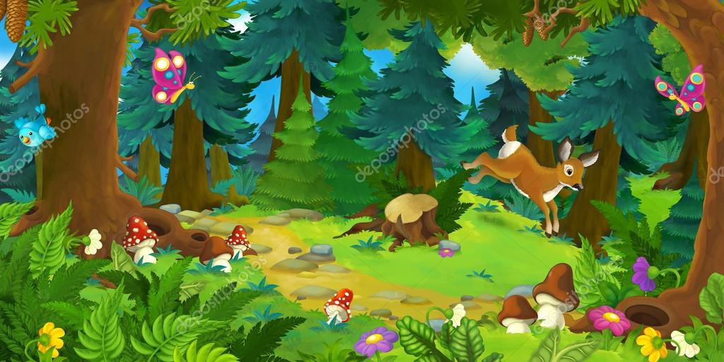 Cartoon background of a forest Stock Photo by ©agaes8080 92711970