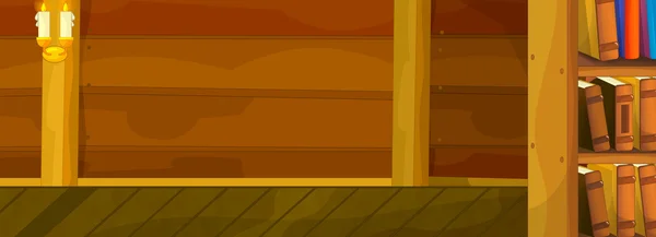 Cartoon background - wooden hall