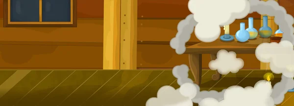 Мультфильм фон - деревянная винтажная комната — стоковое фото