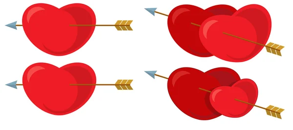 Cartoon hjärtan set — Stockfoto
