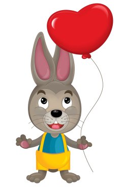 Bir Sevgililer kalp karikatür tavşan