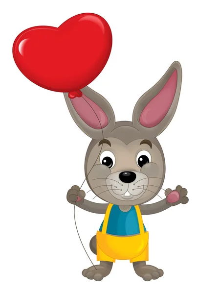 Мультяшний кролик з серцем валентинки — стокове фото