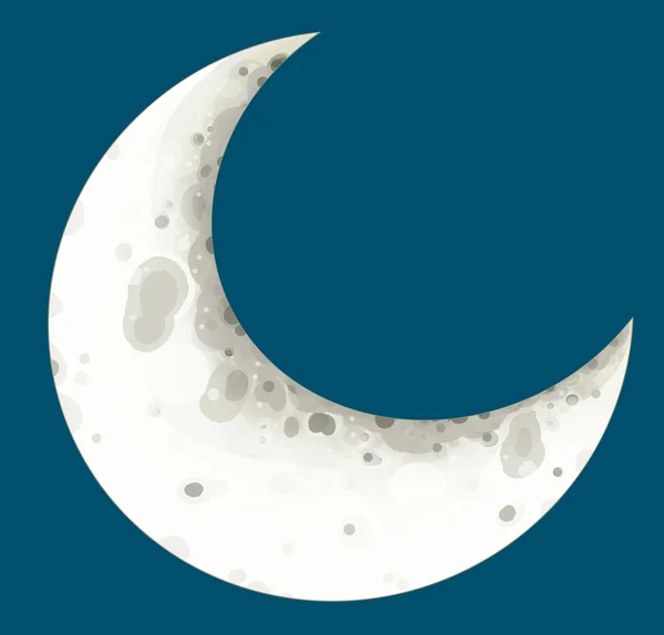 Cartoon moon over blue night sky — Stock Photo, Image