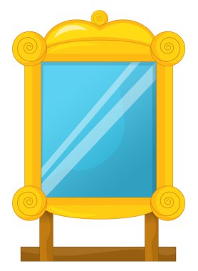 İzole karikatür ayna-